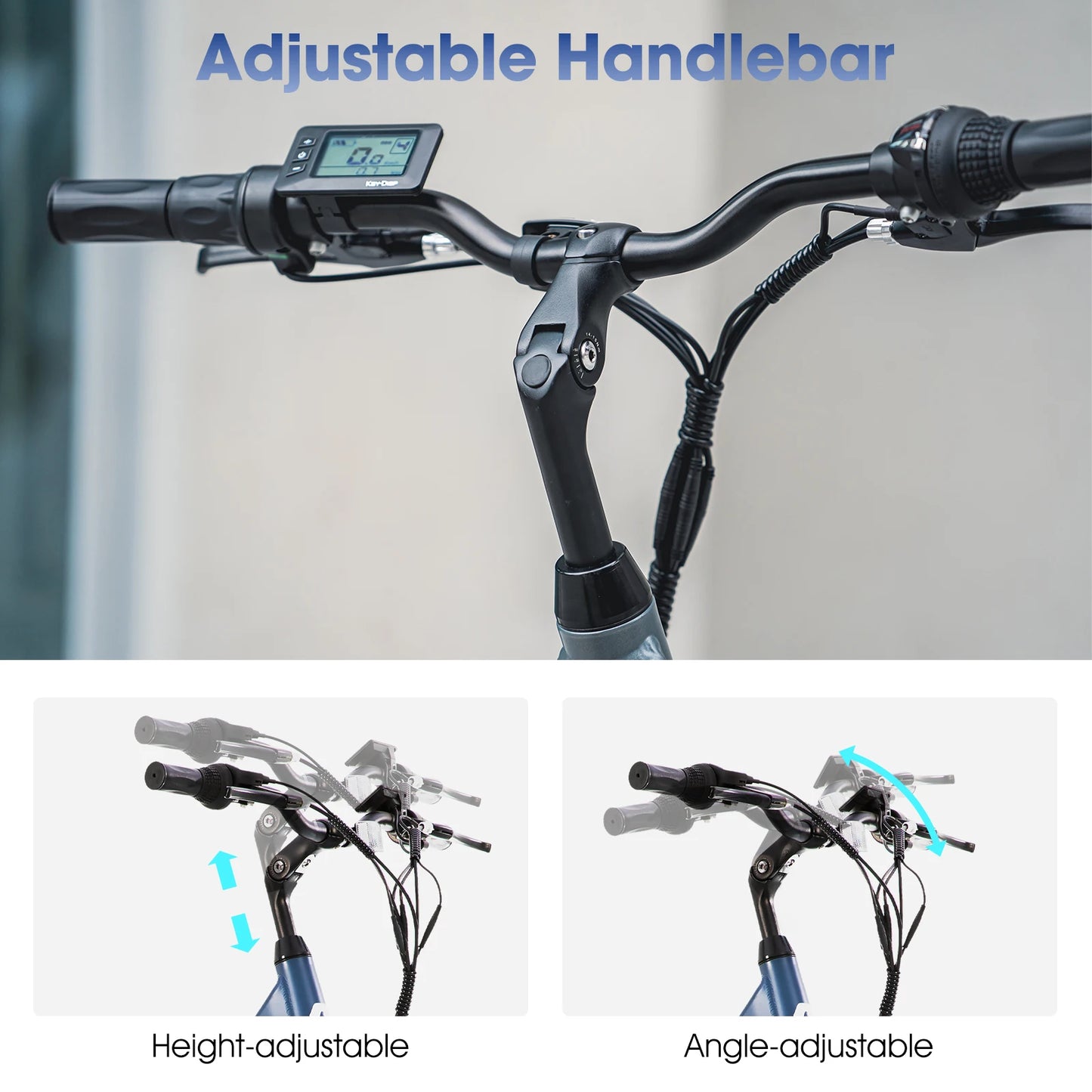 Electric road bike, detachable lithium battery,Including shelves, 250W, with LCD display