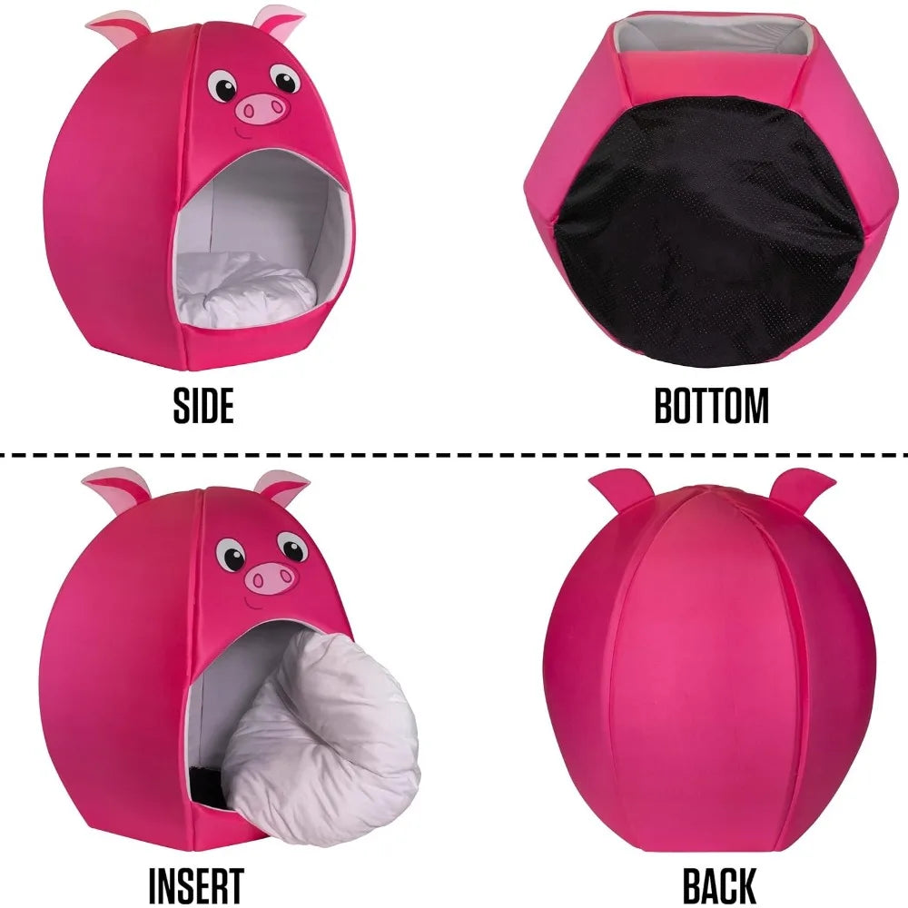 cozy igloo-style dog bed for medium pets with plush interior and pillow insert