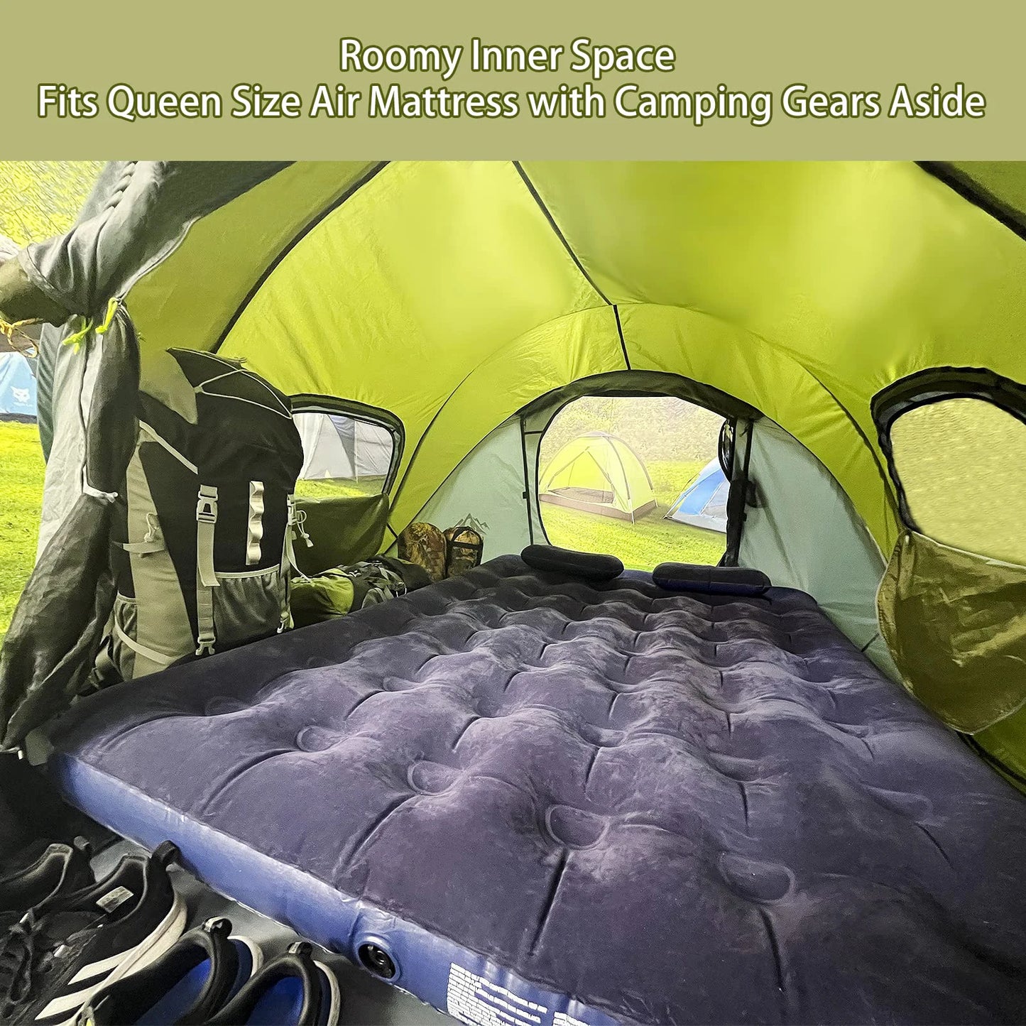 3-4 People Throw Open Tent Automatic Pop Up, Waterproof Large Family Tent for Camping Hiking Tourist