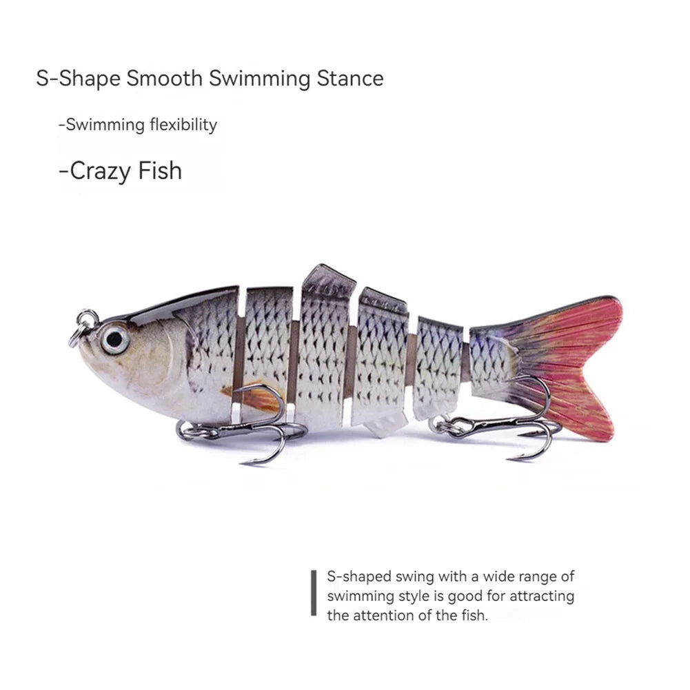 10cm/16.5g Robotic Lure,Treble Hooks Lifelike Slow Sinking Bait Bionic Swimming Bait Fresh/Salt