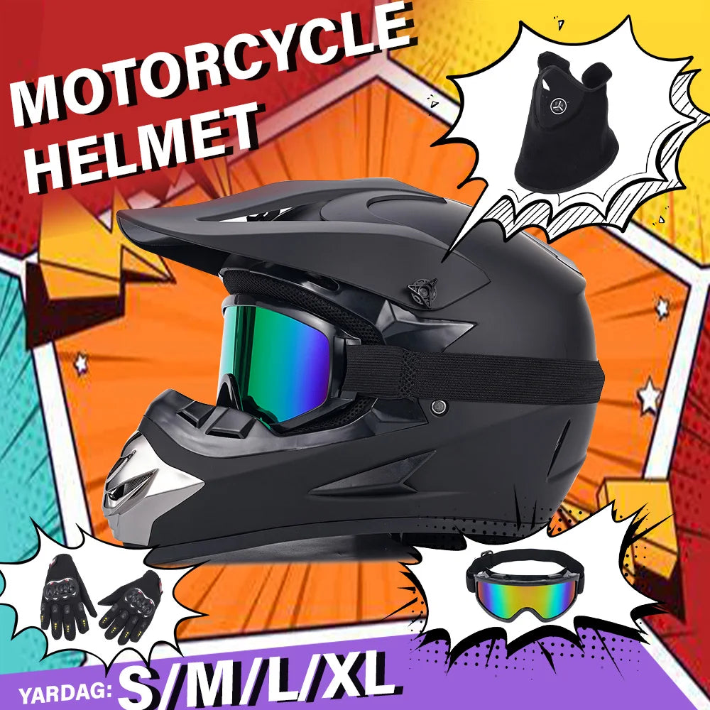 Motorcycle Full Face Helmet Men Women Fashion with Dual Lens racing full face helmet motorcycles