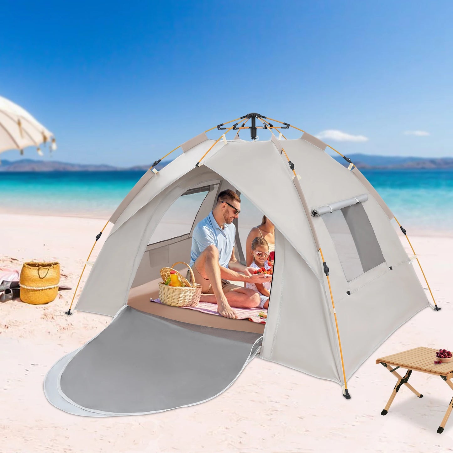 2-3 Person Outdoor Folding Tent Quick Automati Opening Self-driving,Waterproof Sunscreen Portable