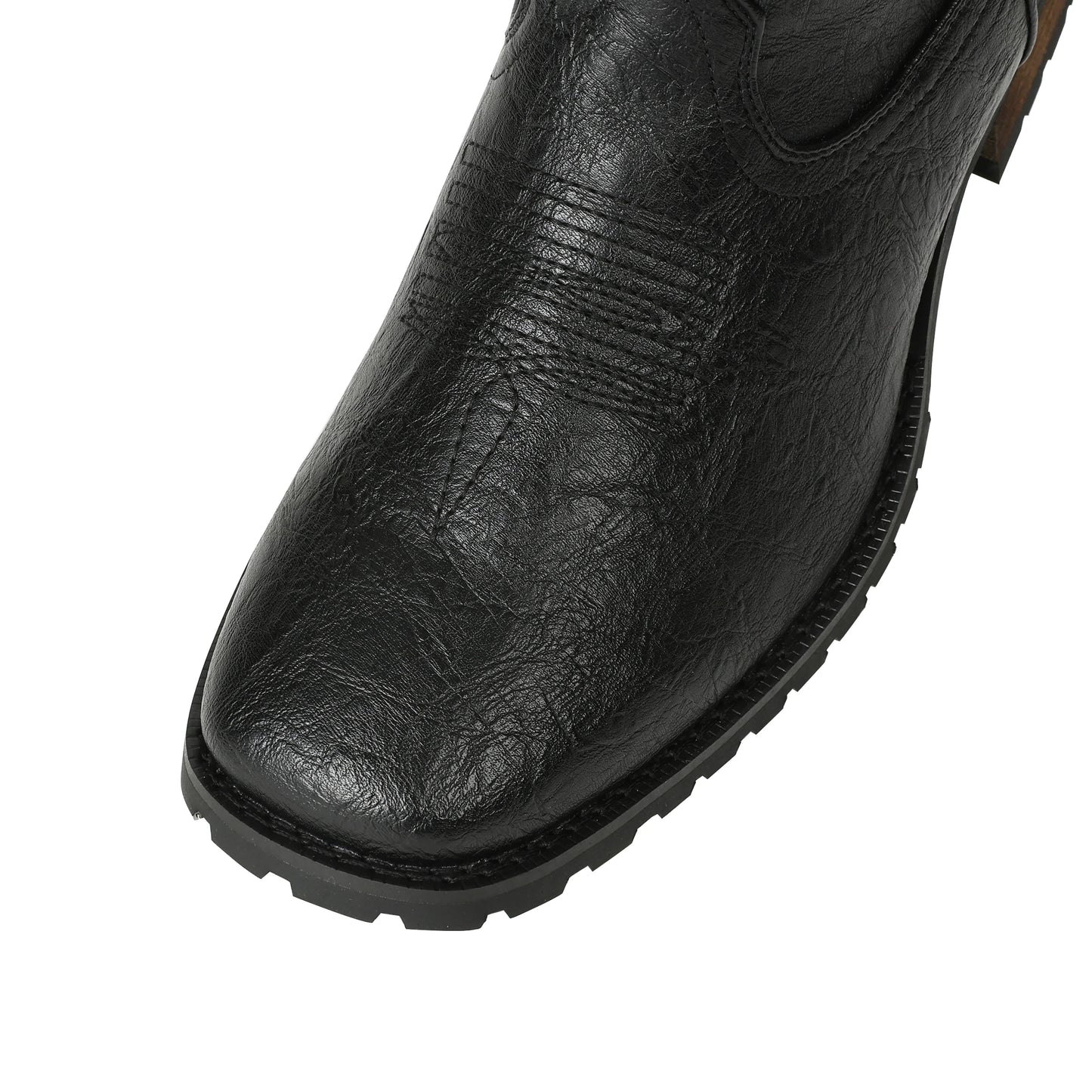 Plus size 12.5 New Fashion Retro Square Toe Neutral Cowboy Boots Luxury Embroidered Concise