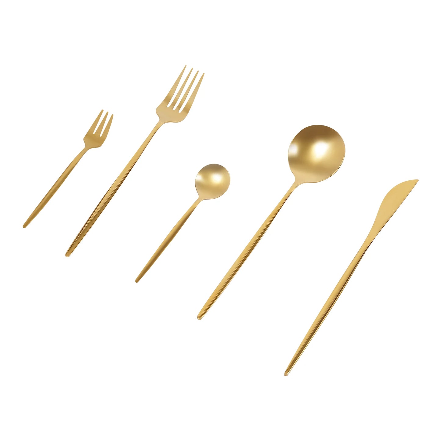 90 Pcs Gold Flatware Set Stainless Steel Utensil Kitchen Tableware Forks Knives Spoons Cutlery
