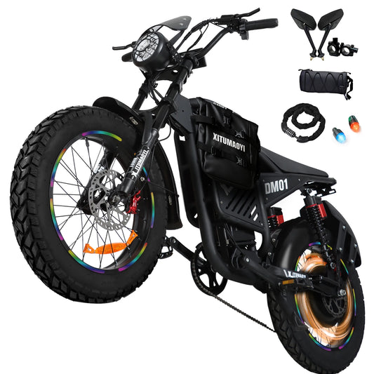 【1 Year Warranty E- Bicycle 60V 30AH Battery 42 MPH  Adult Electric Motorcycle