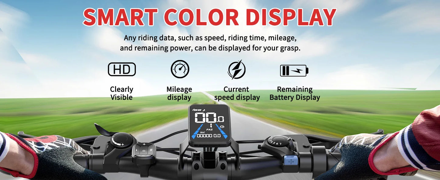 26''Electric Bike, 700W Peak Motor,20MPH 35Mi ,480Wh Removable Battery, 7-Speed& LCD Display