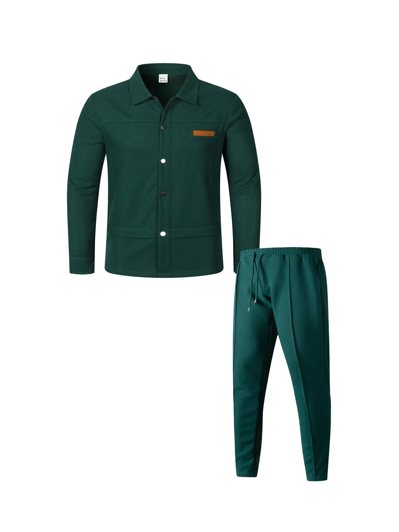 Luxury Men's Casual Flight Jacket Autumn Winter Two-Piece Set Cotton Blend Fiber Long Sleeve