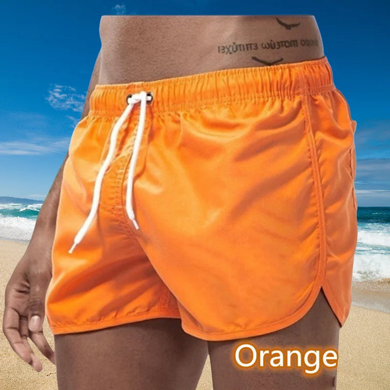 2025 New Summer Men's Brand Beachwear Sexy Swim Trunks Low Waist Breathable Beach Wear Surf