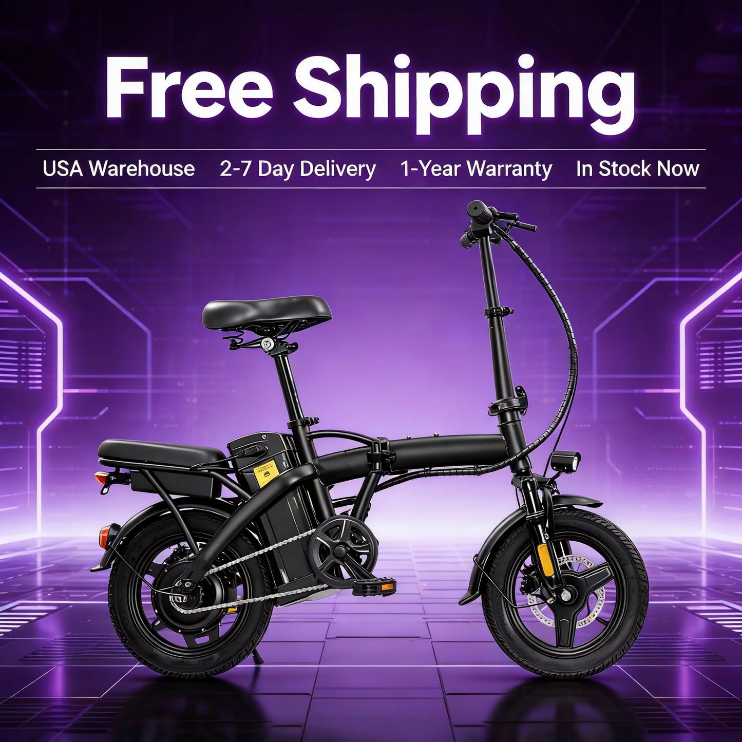 T5 Folding E-Bike with Basket for Grocery Runs 48V 350W 20MPH Free Shipping