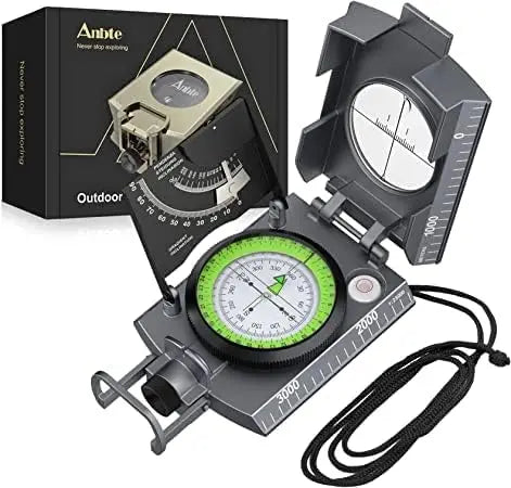 Compass Hiking,Waterproof Metal Compass,Clinometer,Lightweight,fCamping,Hunting,Hiking Navigation.