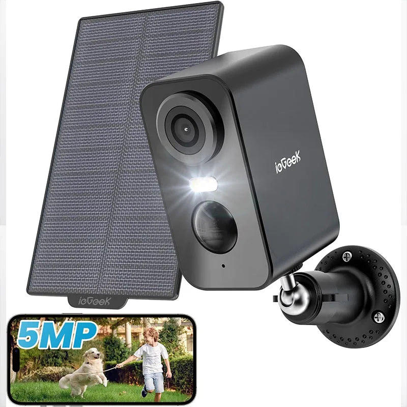 2K 3MP WiFiSolar Security Camera Outdoor Wireless, Color Night Vision,Motion Detection