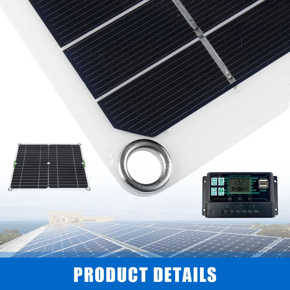 400W High-Efficiency Flexible Solar Panel 12V Solar Panel Battery Charging ControllerInverterHome