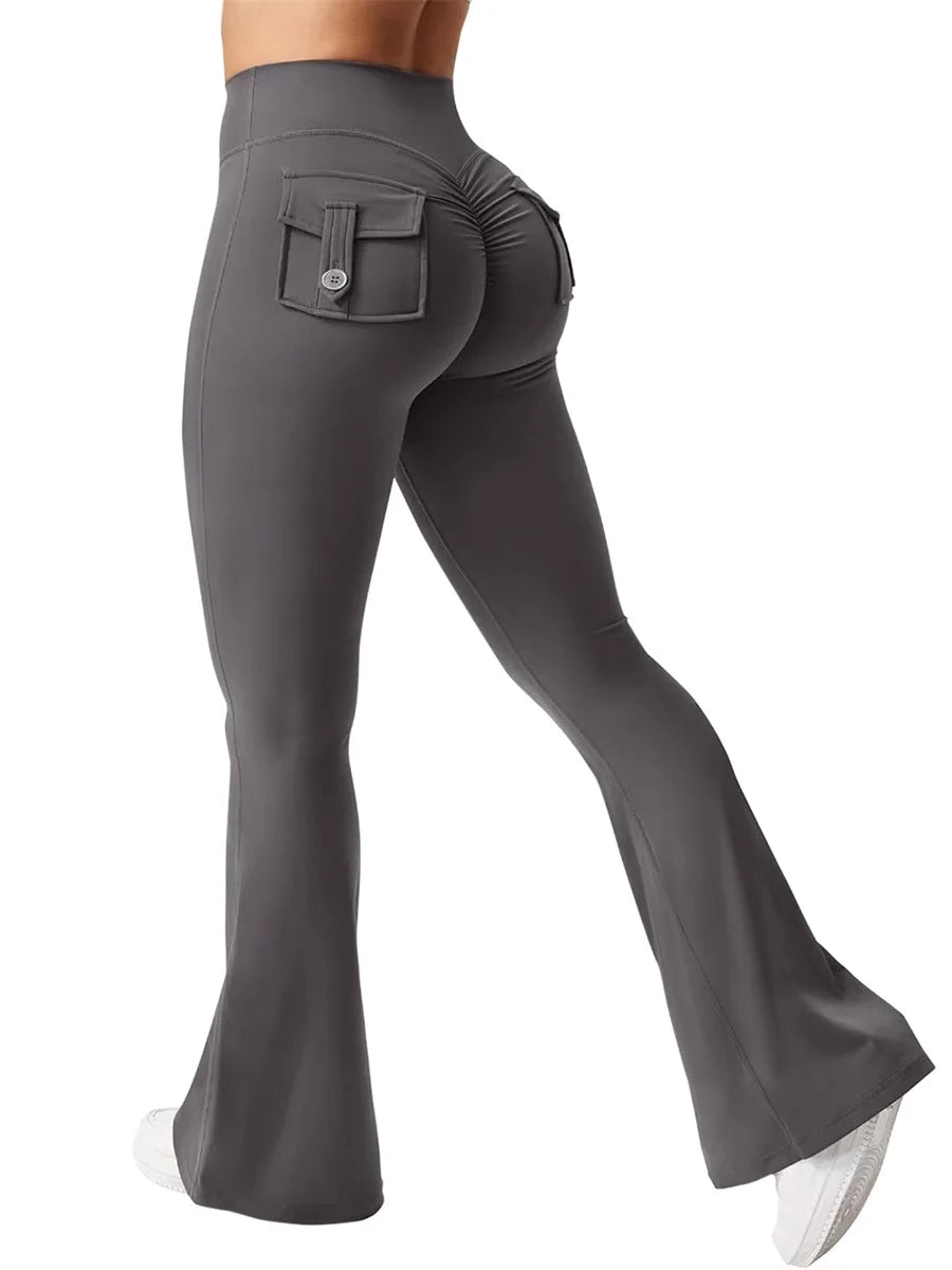 Women s High Waist Yoga Leggings, Pockets Tummy Control Workout Running Stretchy Booty Leggings