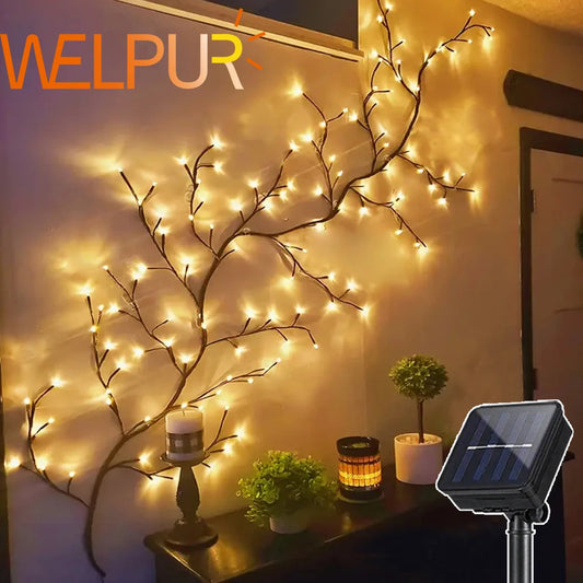 Outdoor Lighting String Solar Tree and Vine Lamp 96LED Tree Branches Light Waterproof Garland