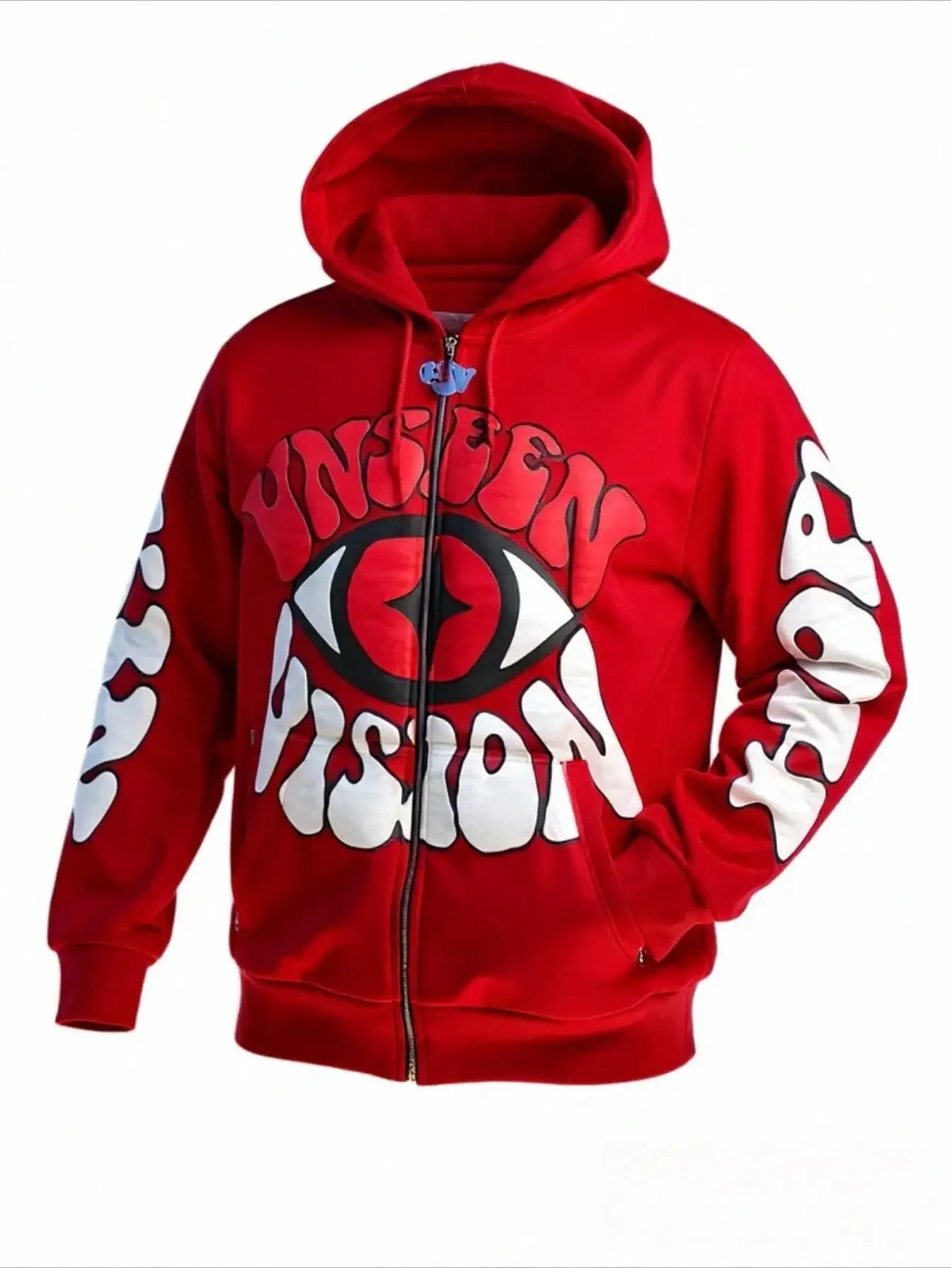 UNSEEN VISION Y2K Fall Jacket for Men,Eye Pattern Zip Up Hoodie Autumn/Winter Fashion Jacket Unisex