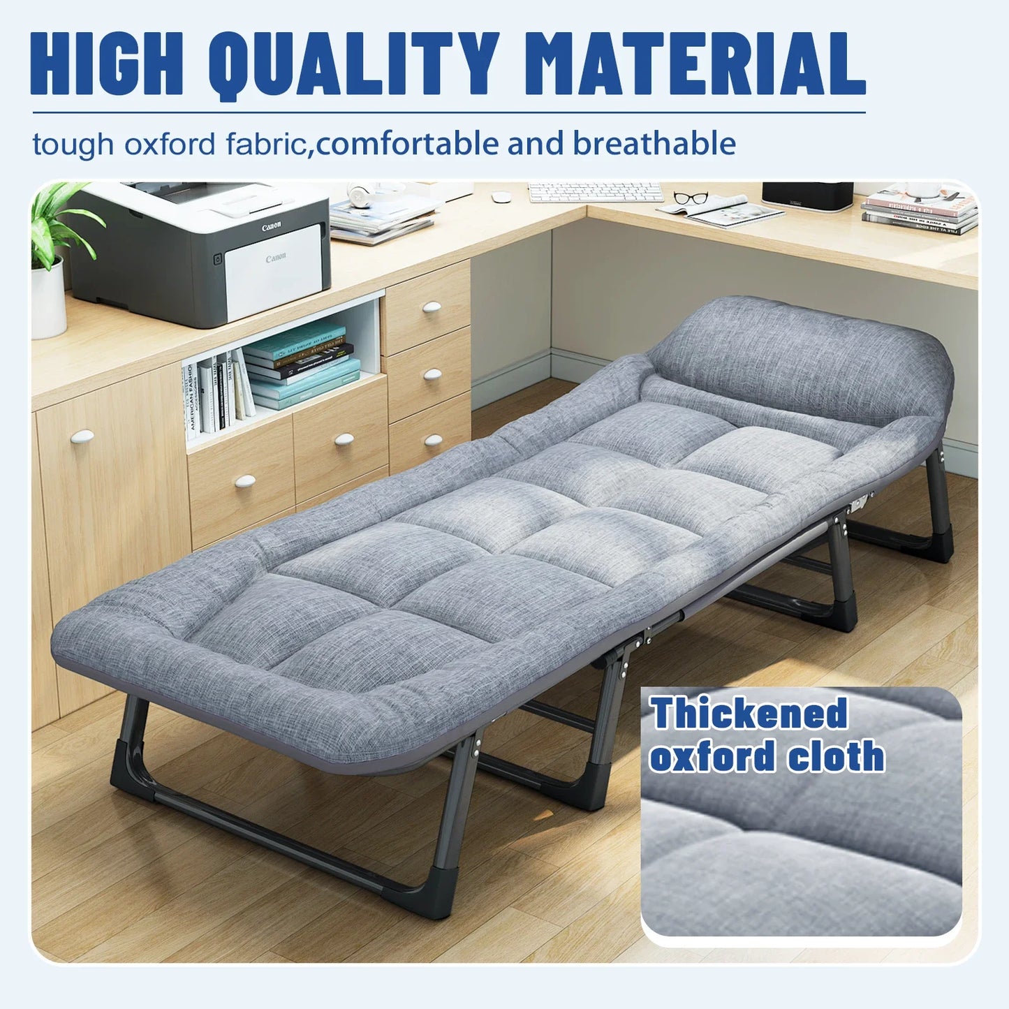 Sleeping Cots, Adults 6 Position,Portable & Foldable, Mattress /Pillow, Heavy Duty Sturdy Frame
