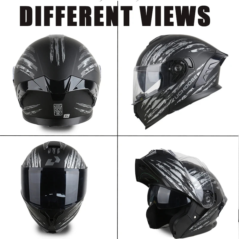 DIY modular helmetDOT Motorcycle Helmet Four Seasons Motocross Racing Modular Flip Up  Men Women
