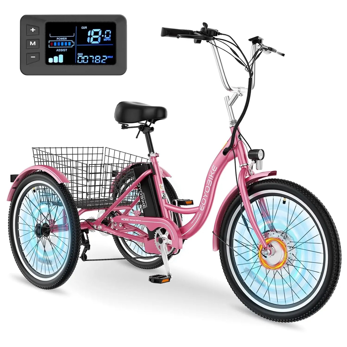 E-Tricycle, Adults, 350W 36V,Motorized Three Wheel , 7 Speeds 3 Wheels, Customized