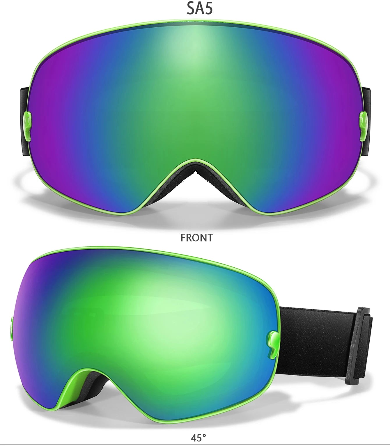 Winter Outdoor SKI Goggles Men/Women Teen, Free Optical Frame/Bag, UV400 Anti-Fog Snowboard Eyewear