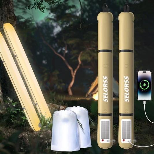 Solar Camping Lantern 2000mAh Folding Waterproof 3 Warm Light,Hiking Camping Fish USB-Type C