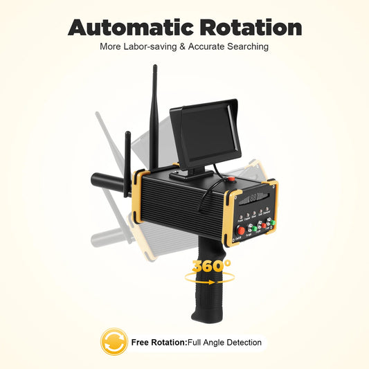 16m Depth 900m Range Metal,Gold Finder Undergrnd,W/ High Definition LCD Display,Auto Rotation Search