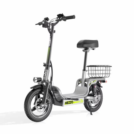 500W carbon steel front and rear dual disc brake bicycle for urban commuting with basket, adult