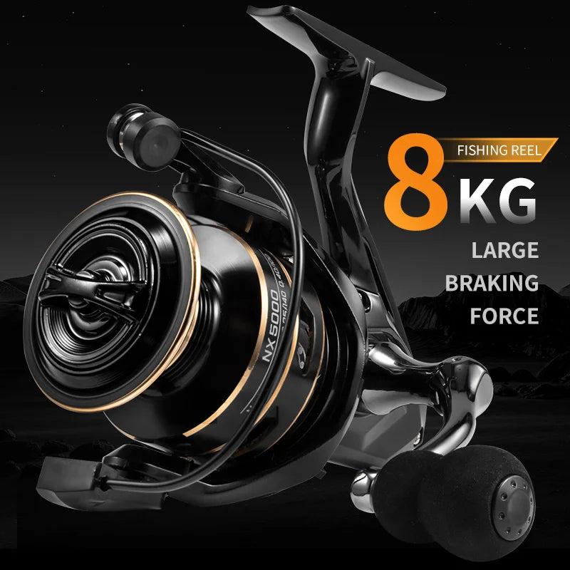 NX Spinning Reel Metal Reel Cup 10KG Max Drag Power Spinning Wheel High Speed Adapt Any Water Body