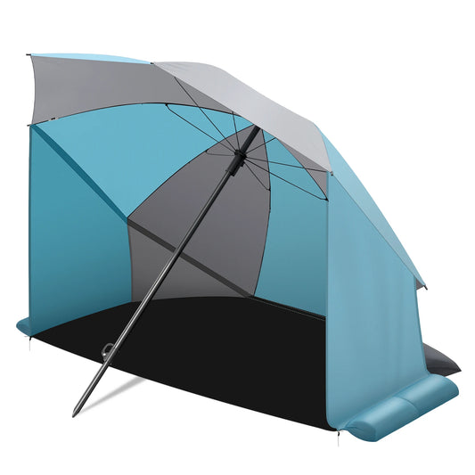 Beach Umbrella Canopy Tent, with Side Flaps Groundsheet Portable Shade Sun Canopy