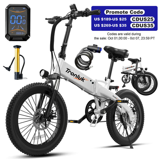 E-bicycle 720W peak 48V12AH 20 inch * 2.4 road tire 5-speed with assisted riding 20MPH urban commute