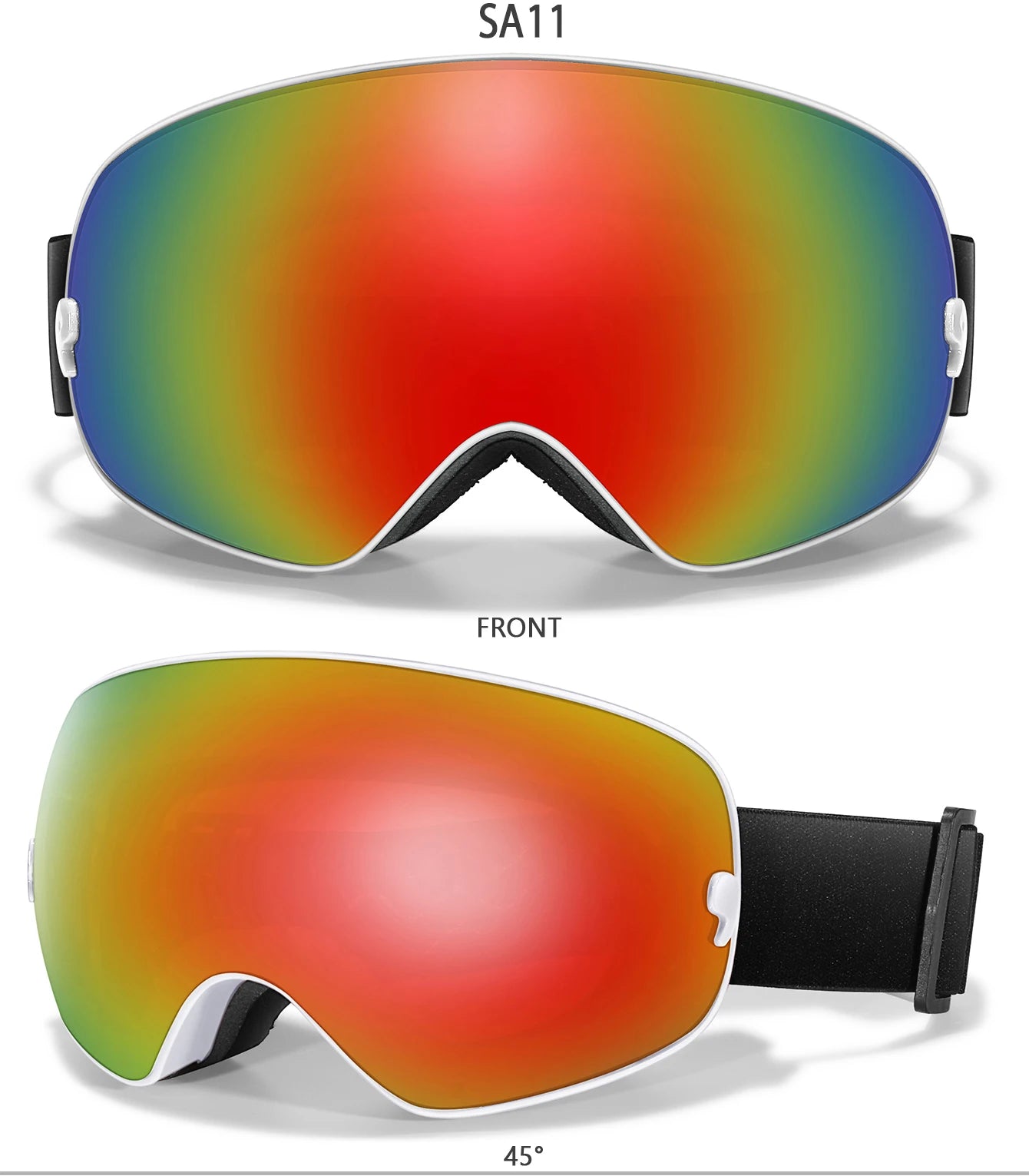 Winter Outdoor SKI Goggles Men/Women Teen, Free Optical Frame/Bag, UV400 Anti-Fog Snowboard Eyewear