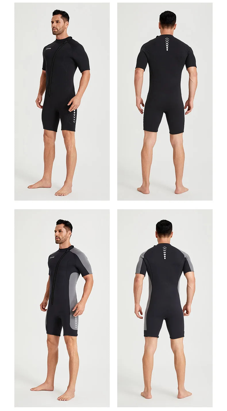 Oulylan 3MM Neoprene Wetsuit Keep Warm Swimsuit Scuba Suit Short Sleeve,men-women Surfing Snorkelin