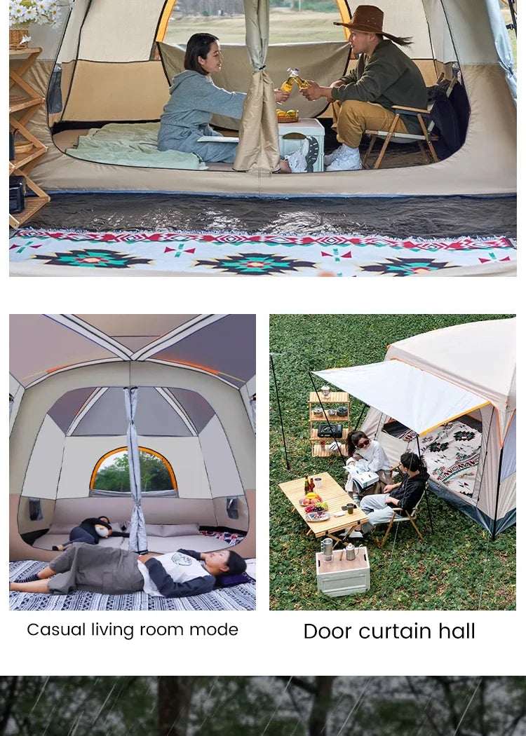 Large Family Tent 8-12 Person 2 Room Windproof, Sun Protection bug Net, Instant ,4 Season