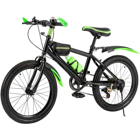 20" Mountain Bike 7 Speeds Kids Bicycle Dual-Disc Brakes Height Adjustable MTB Boys Girls