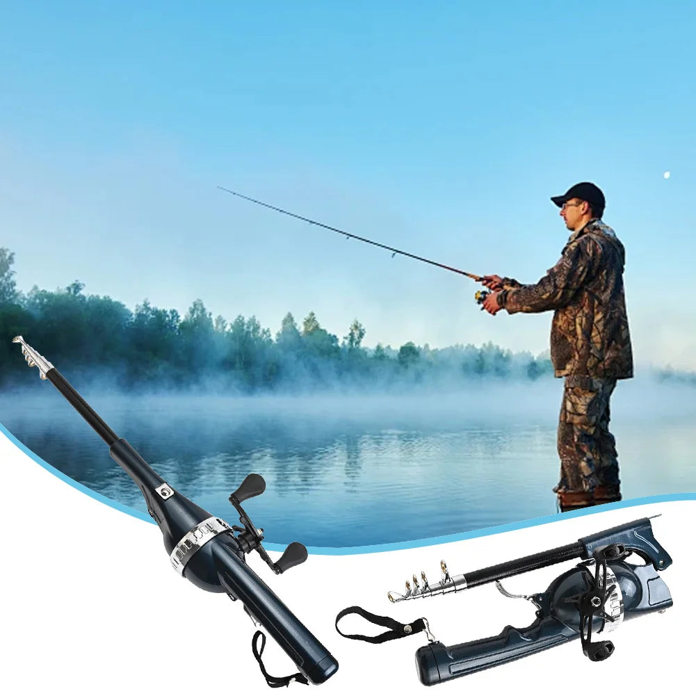 Folding Fishing Rod Telescopic, Reel Line Sea Pole Carbon Fiber for Outdoor Fishing