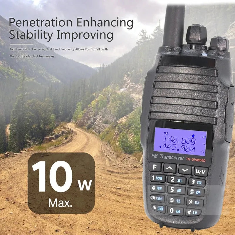 3800mAh UV8000D ,TYT Walkie Talkie 5 KM Dual Band VHF UHF10W 5km Cross-band Repeater Function tyt