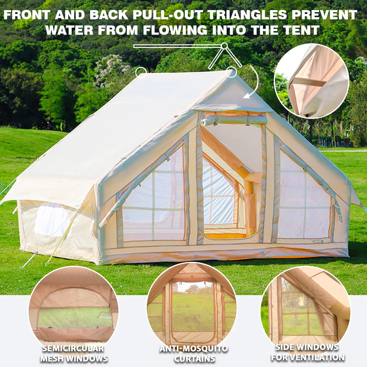 4-6 people Inflatable Camping Tent, Easy Setup Blow up Tent, Air Tent with Hand Pump for outdoor