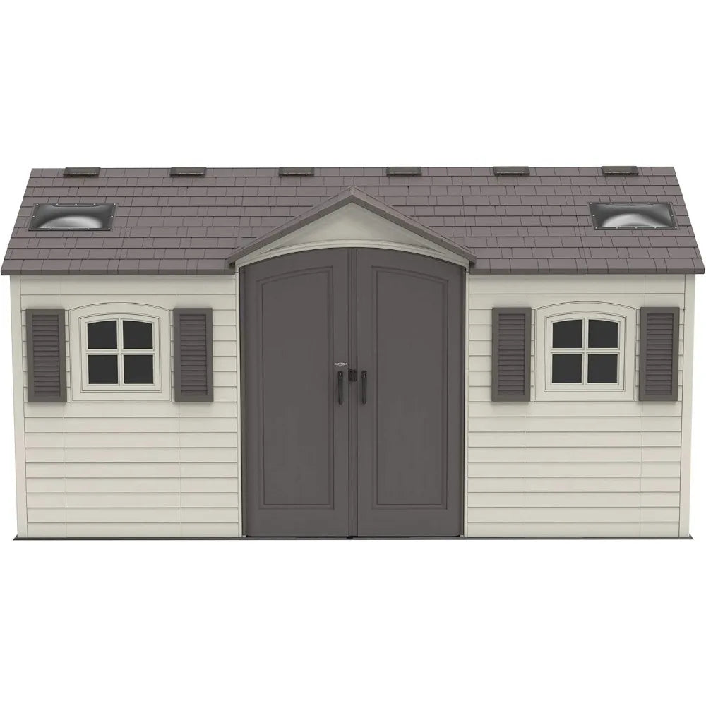Customizable 60079 Outdoor Storage Dual Entry Shed, 15 X 8 Ft, Desert Sand