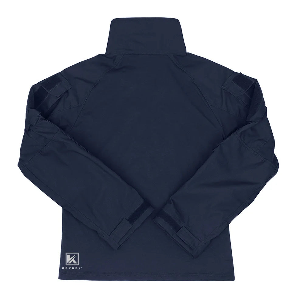 KRYDEX Tactical Combat Shirt Assault Tops with Elbow Pads Outdoor Hunting Clothing Navy Blue
