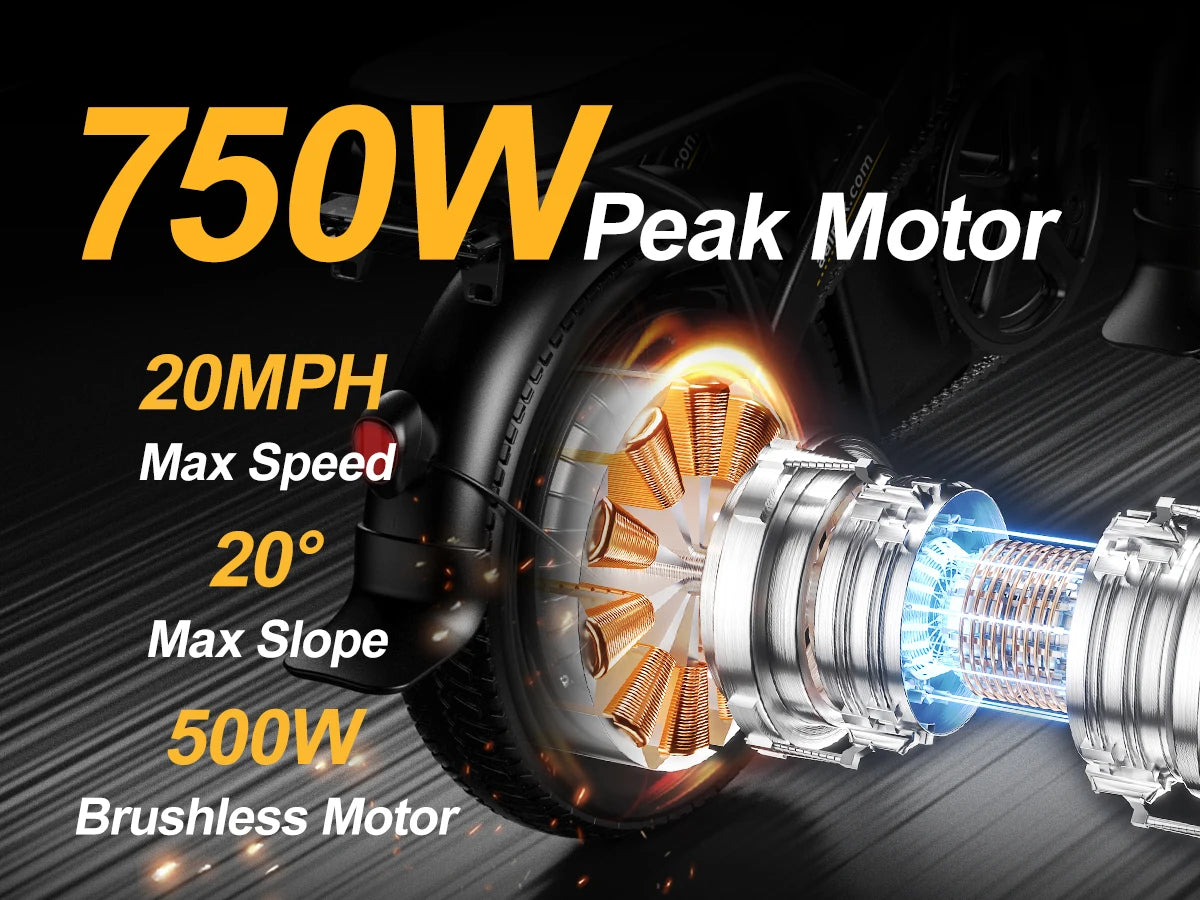 E-bike 500W Motor,14 Inch Tire Women's E-bicycle 480WH10Ah Battery