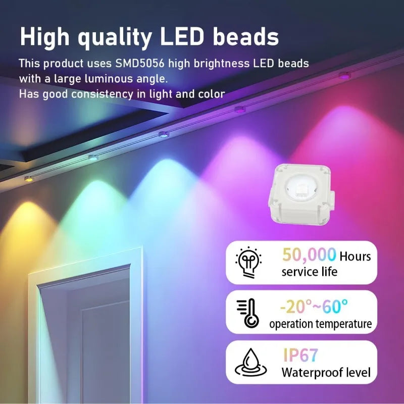 Smart Bluetooth Permanent Outdoor Music Sync Light IP67 Waterproof Voice Control Holiday Party