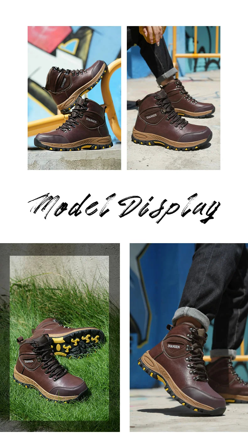Waterproof Leather Indestructible Men Work Safety Boots Outdoor Anti-smash Anti-puncture Male