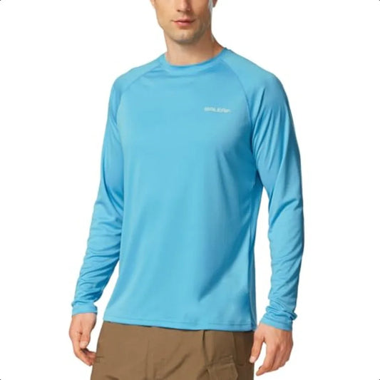 Men's Sun Protection Shirts UV SPF UPF 50+ Long Sleeve Rash Guard Fishing Running Quick Dry Light