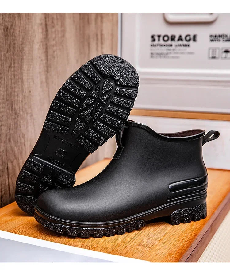 Thickened Style Outdoor Waterproof Non-Slip Portable Rain Boots Short Tube Ladies/MAN Rain Shoes