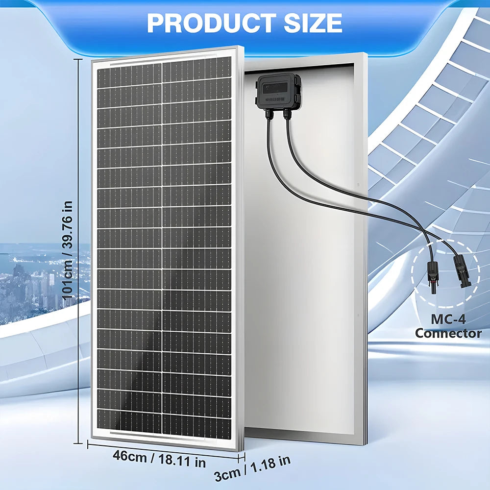 200W/100W 12V 12BB Monocrystalline Solar Panel High Efficiency Module Charge Battery for RV Trailer+