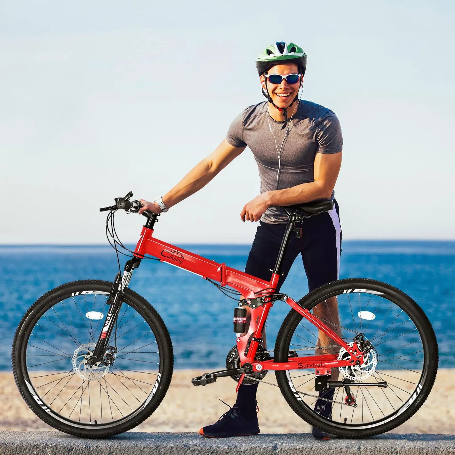 Survivals 26'' Land Rover TX30 Mountain Bike - High Carbon Steel, 21, 100kg Capacity, Red & Black