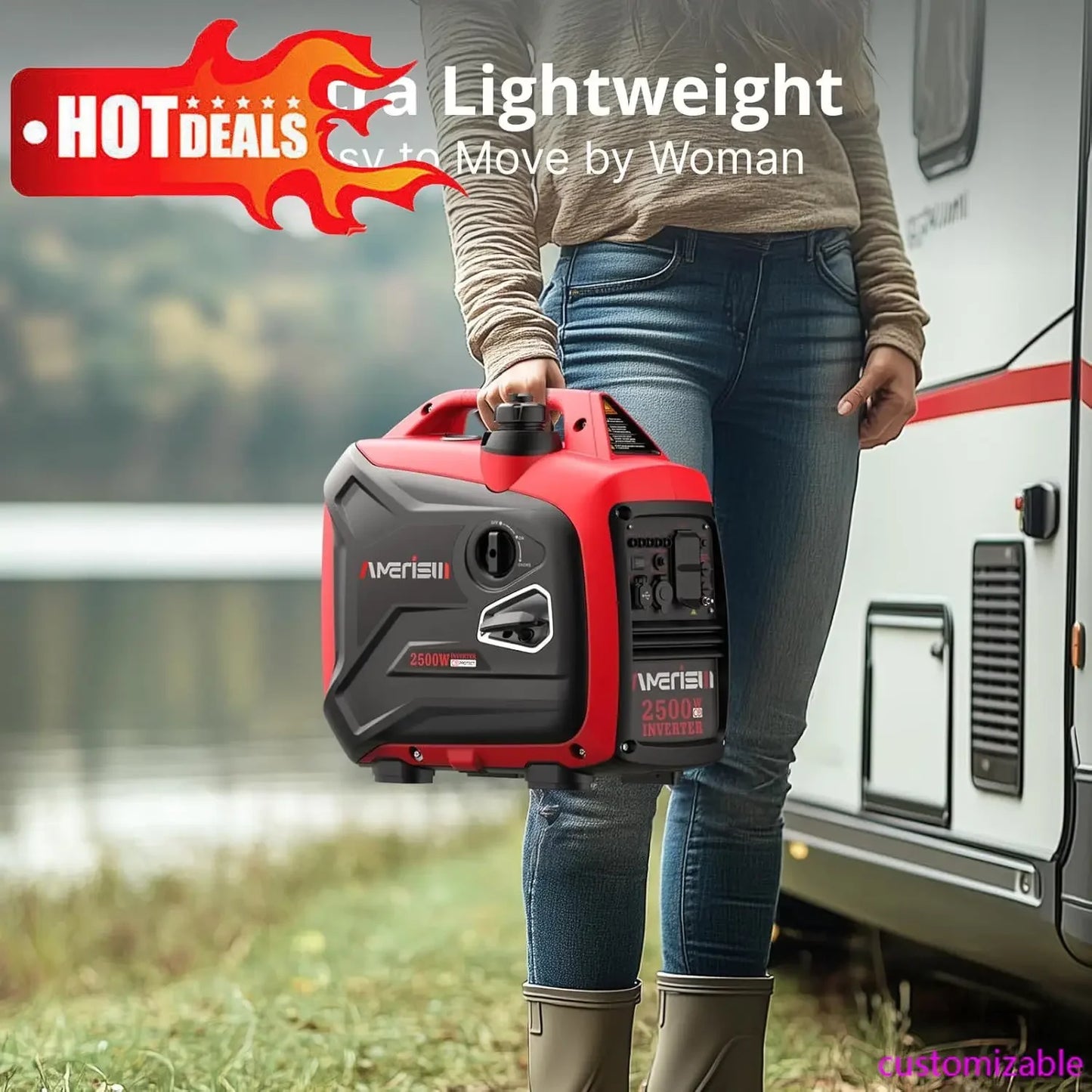 EPA Compliant 25Version,500-Watt GAS Powered Portable Inverter/Gen,CO Sensor, Super Quiet.NOT SOLAR