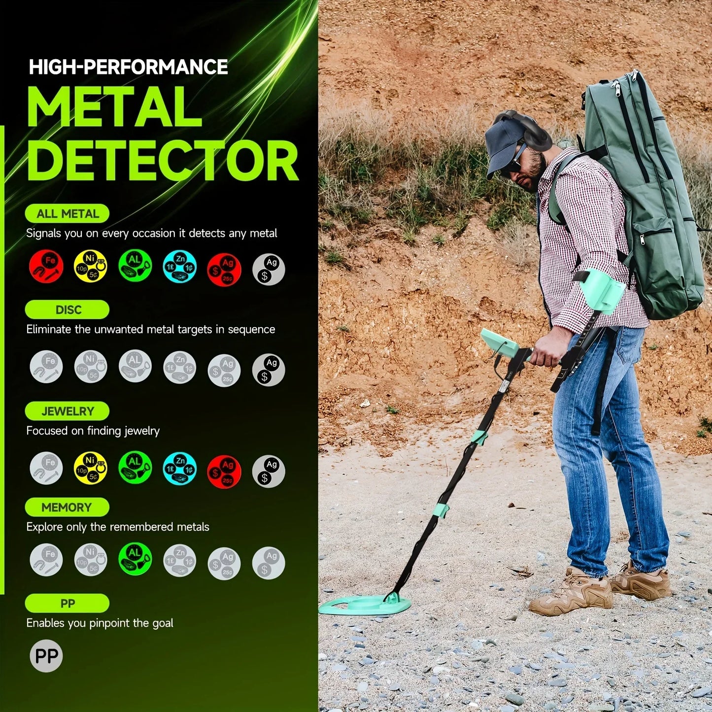 Metal Detector Professional Underground Gold Pinpointer Detecting Jewelry Treasure High Sensitivity