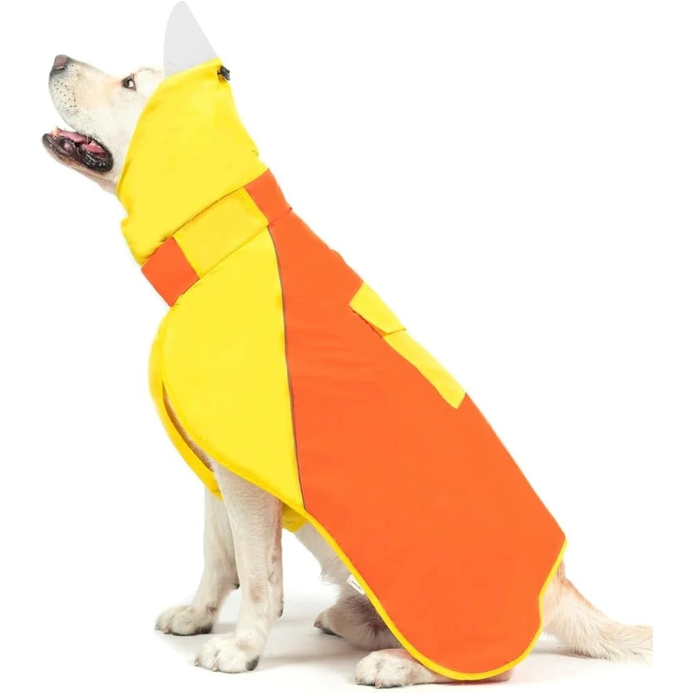 Dog Raincoat Waterproof Adjustable Reflective Strips Medium Large Dogs Breathable Snowproof