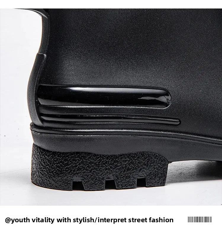Thickened Style Outdoor Waterproof Non-Slip Portable Rain Boots Short Tube Ladies/MAN Rain Shoes