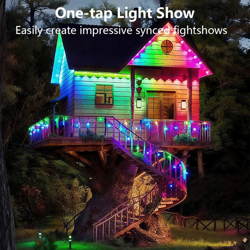 Smart Bluetooth Permanent Outdoor Music Sync Light IP67 Waterproof Voice Control Holiday Party